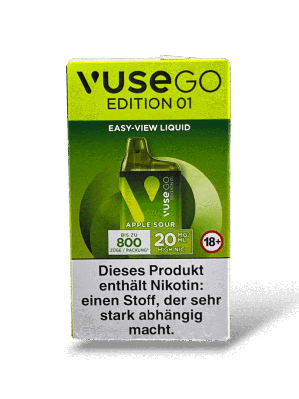 Vuse GO Box 800 Sour Apple 20 mg Nikotin